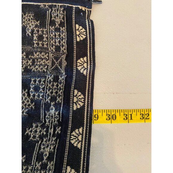 Peruvian Connection Zip-Up Cardigan Jacket Black & Beige Medium - Picture 6 of 9